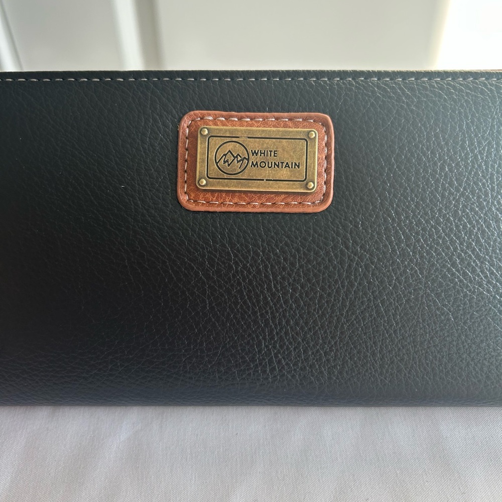 White Mountain Black Wristlet with Brown Strap - Picture 6 of 6